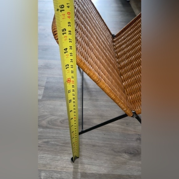 3/75$ Vintage foldable Wicker black metal fire place log holder magazine holder - Picture 11 of 16